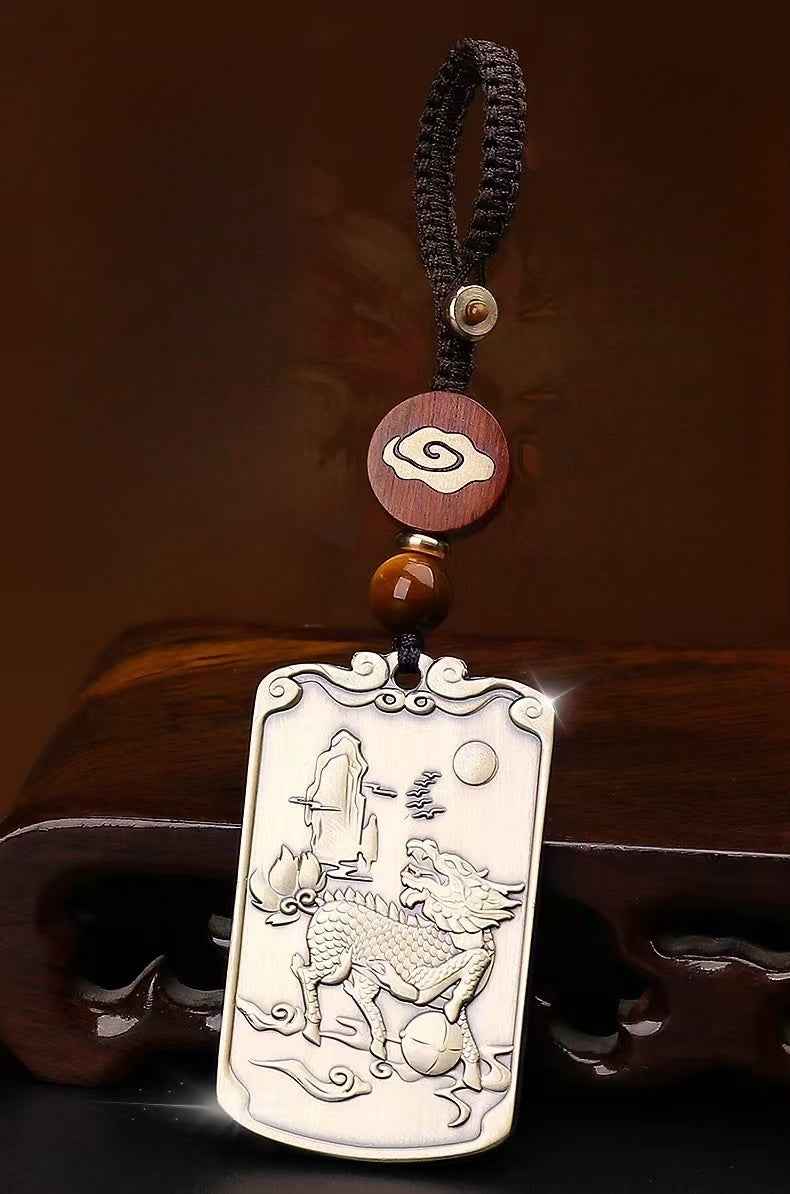 Pure Copper Qilin & Dragon Gate Pendant – Ascension & Imperial Blessings